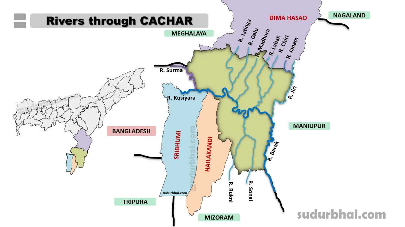 Rivers through Cachar