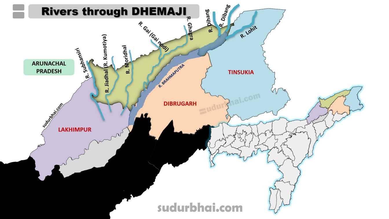Rivers through Dhemaji