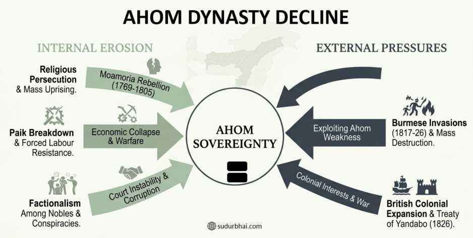 Ahom dynasty Decline | sudurbhai.com