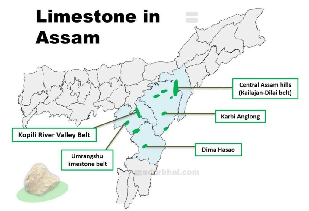 Limestone found in Assam