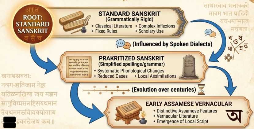 Linguistic Flowchart of Assam | sudurbhai.com