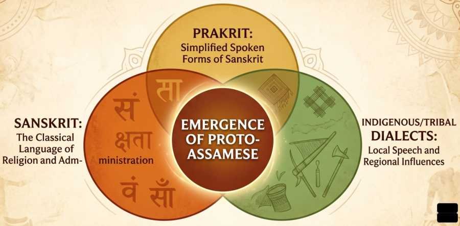 Origin of Assamese language