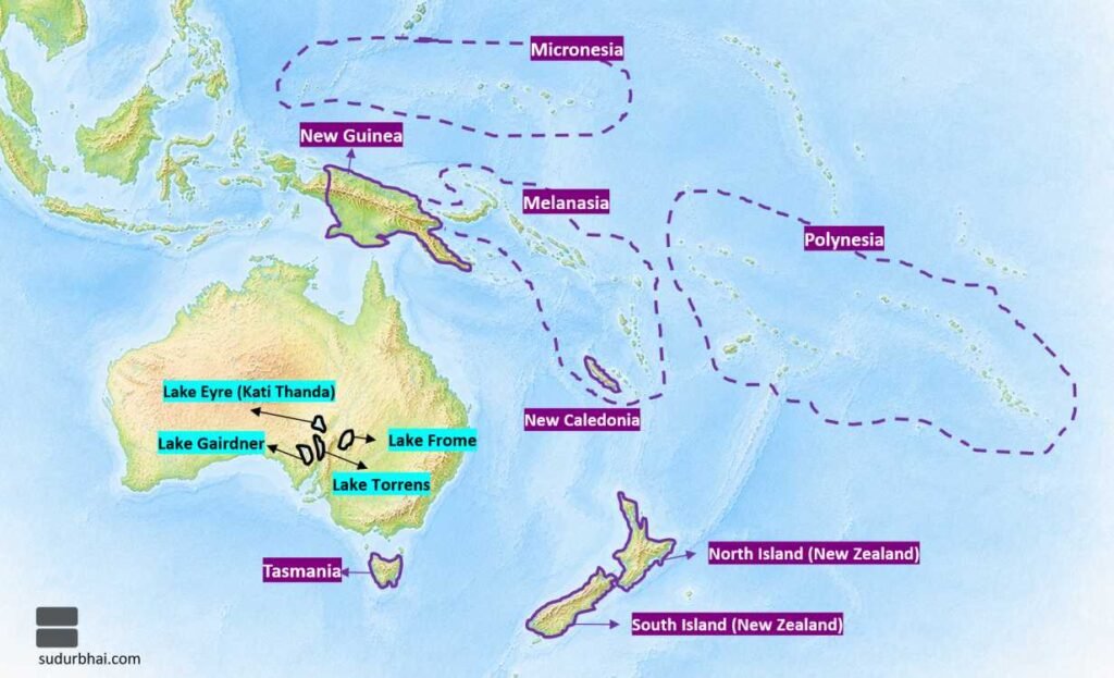 Australia and Oceania Lakes and Islands