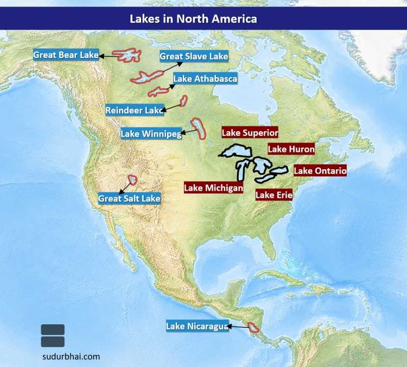 Lakes in North America