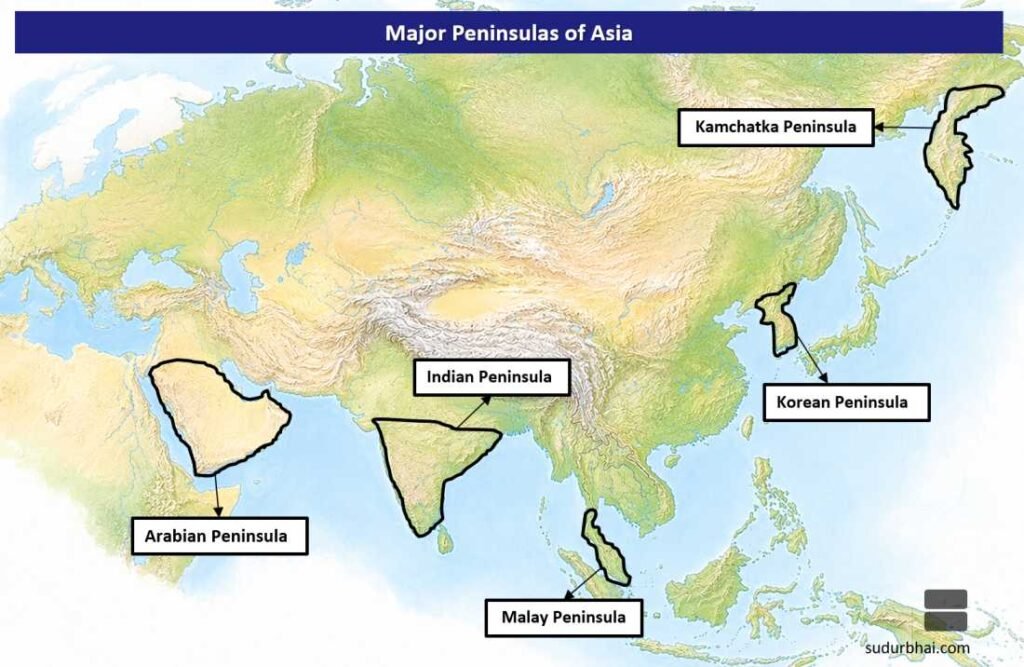 Major Peninsulas in Asia