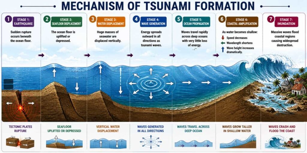 Mechanism of Tsunami
