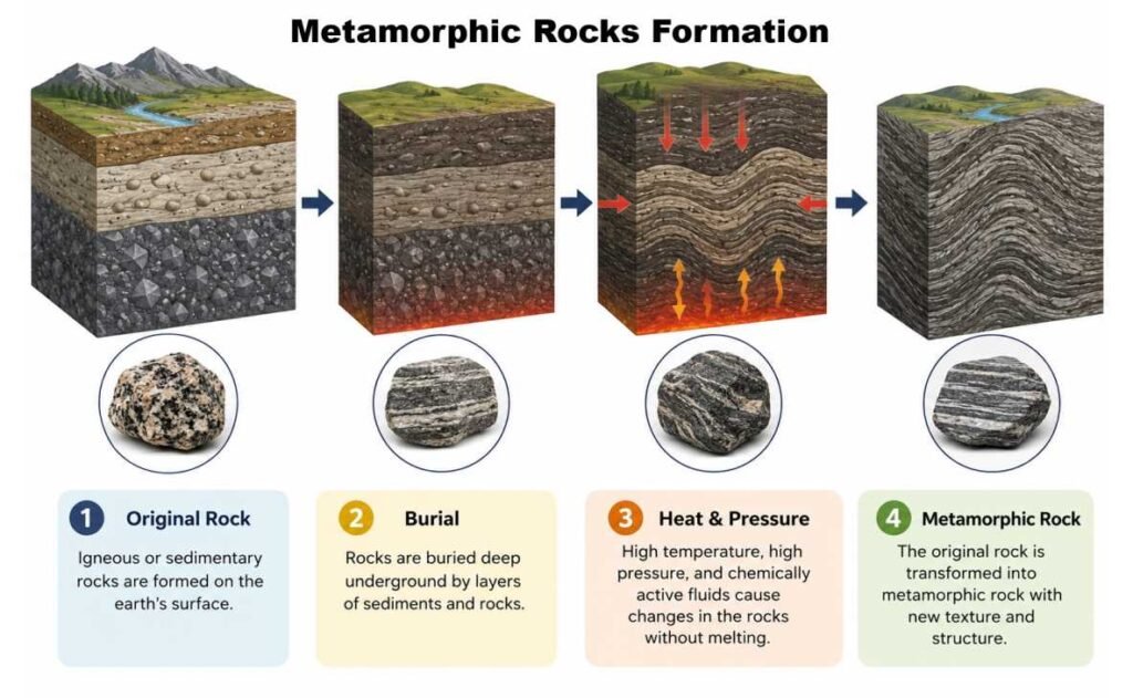 Metamorphic rocks formation