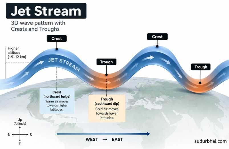 Crest and Trough of Jet Stream