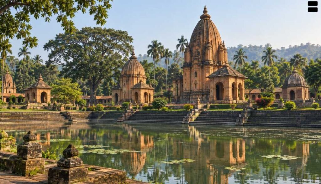 large pukhuris or tanks in Ahom Temples