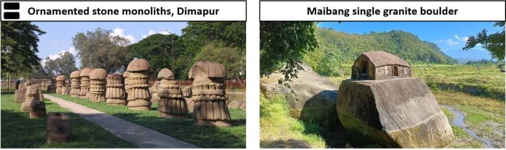 Ornamented stone monoliths, Dimapur , Maibang single granite boulder