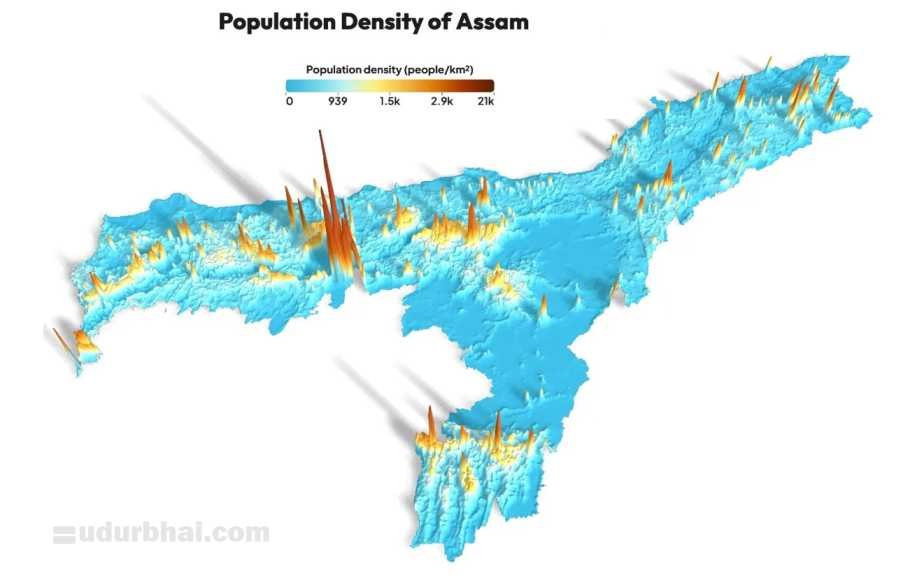 Population density in Assam | Demography of Assam