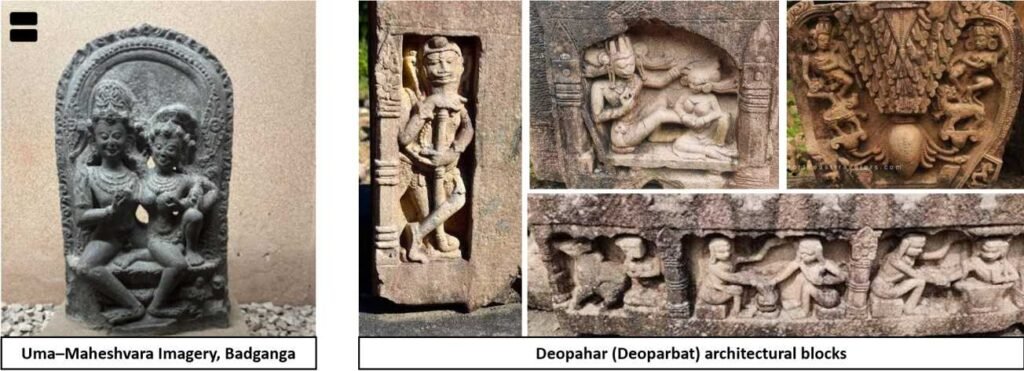 Uma–Maheshvara Imagery, Badganga , Deopahar (Deoparbat) architectural blocks